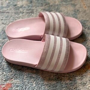 Adidas Glitter Pink Slides